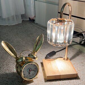 White/Gold Candle warmer + PBteen Emily Rabbit Gold Clock - value $100